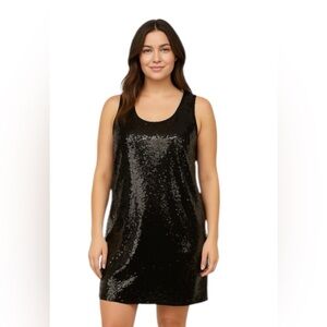 H&M Black sequin mini dress size 12 party cocktail sparkly
